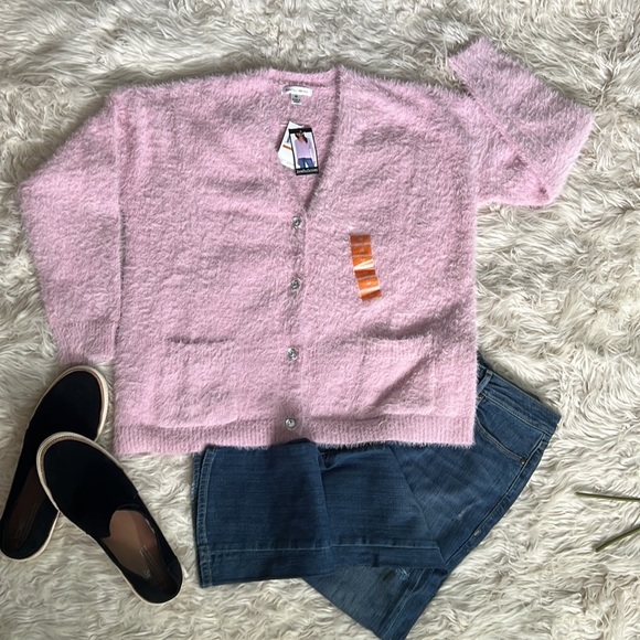 John Paul Richard Fuzzy Button Down Cardigan size medium - Picture 6 of 8